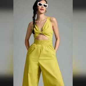 NWOT En Saison (Anthropologie) Chartreuse Jumpsuit